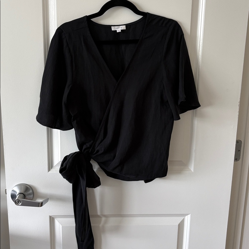 Vetta Capsule Black Wrap Blouse